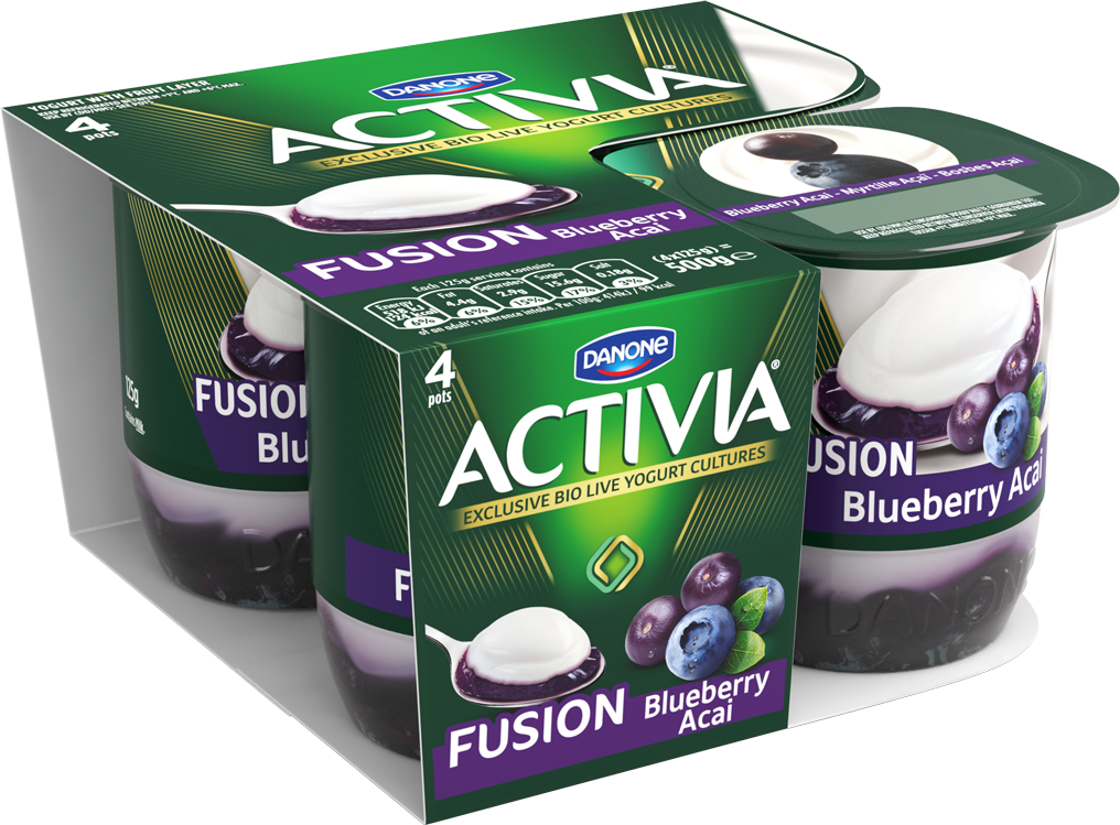 Blueberry-acai Fusion - Dannon Activia Nonfat Greek Yogurt, Black Cherry - (1016x749), Png Download
