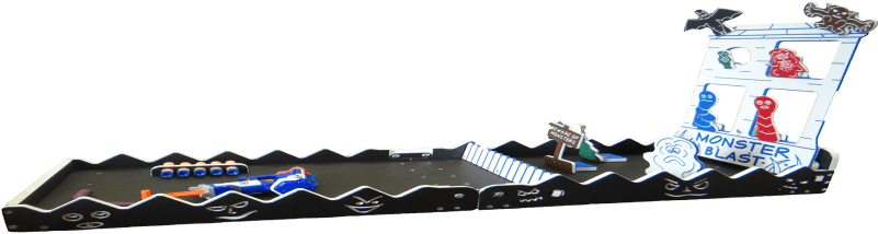 Products/thumbs/tiny 800 356 Mini Monster Blast Side - Skateboard Deck (800x356), Png Download