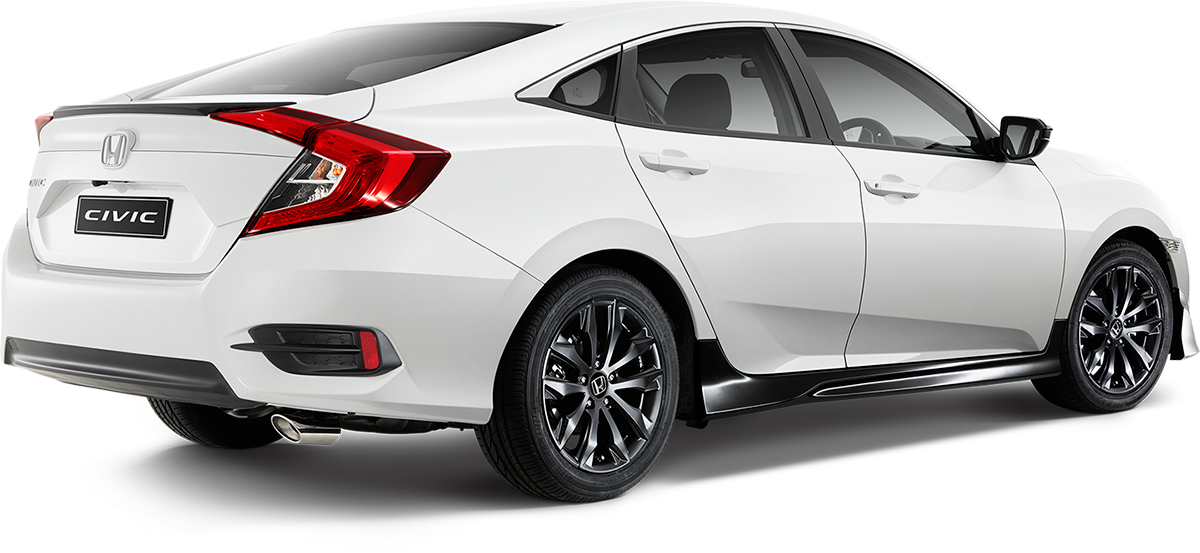 View The Civic Black Pack Accessories Below - Honda Civic Sedan Black (1200x553), Png Download