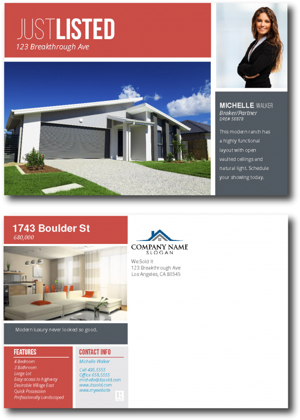 Just Listed Postcard - Just Listed Flyers Real Estate (600x837), Png Download