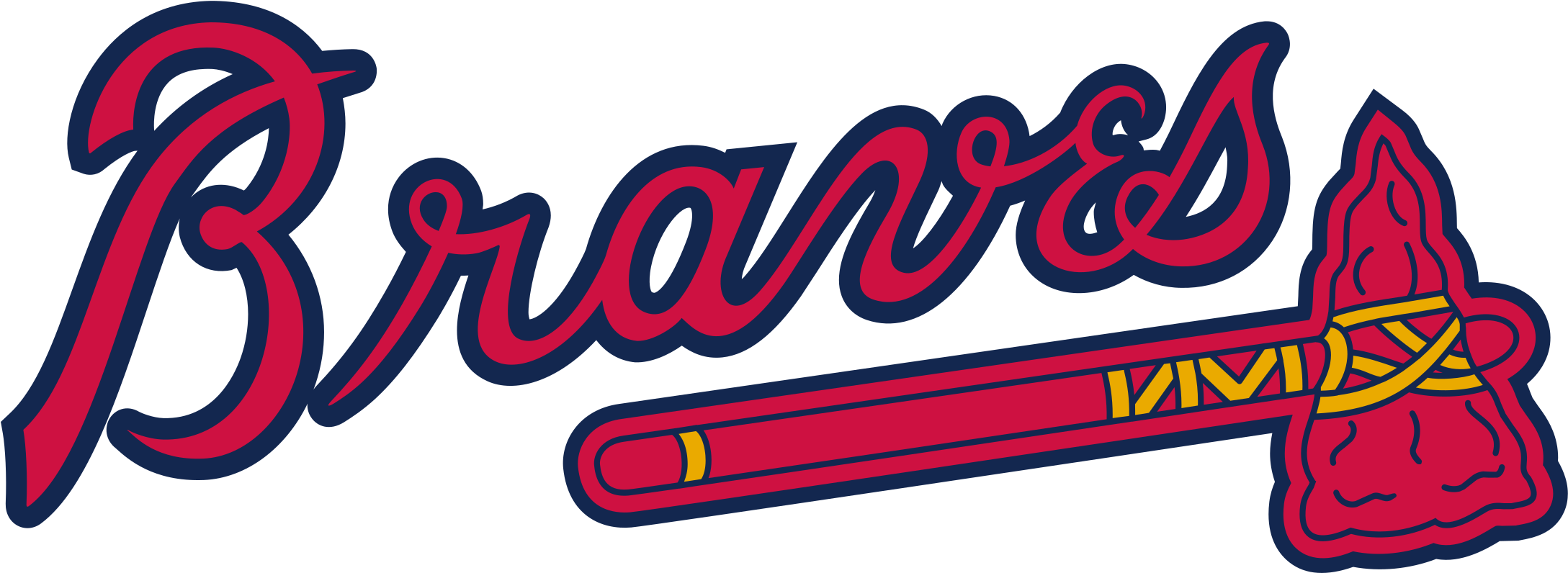 Atlanta Braves Logo Png Transparent & Svg Vector - Atlanta Braves Logo 2018 (2400x819), Png Download