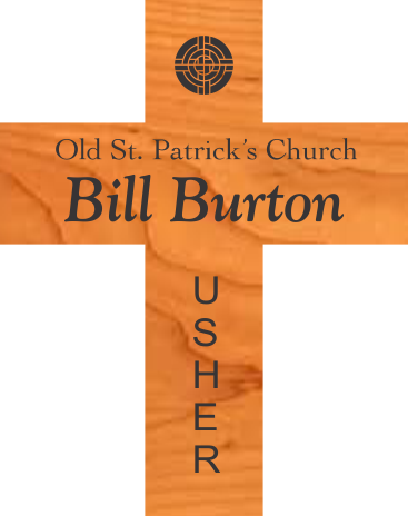 Wooden Cross Church Name Tag - Name (367x464), Png Download