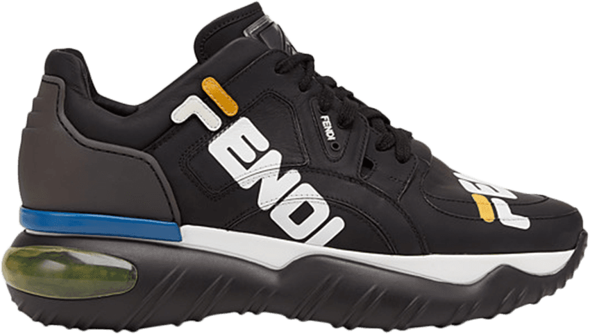 Fendi X Nappa Leather Low Top 'black' - Fendi Fila (850x482), Png Download
