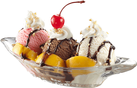 Peach Melba Split - Sundae (600x600), Png Download