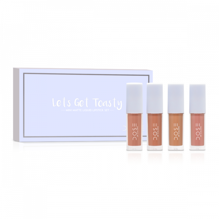 Dose Of Colors Holiday 2018 Let's Get Toasty Mini Matte - Glossy Wonderland Mini Lip Gloss Set Dose (700x700), Png Download