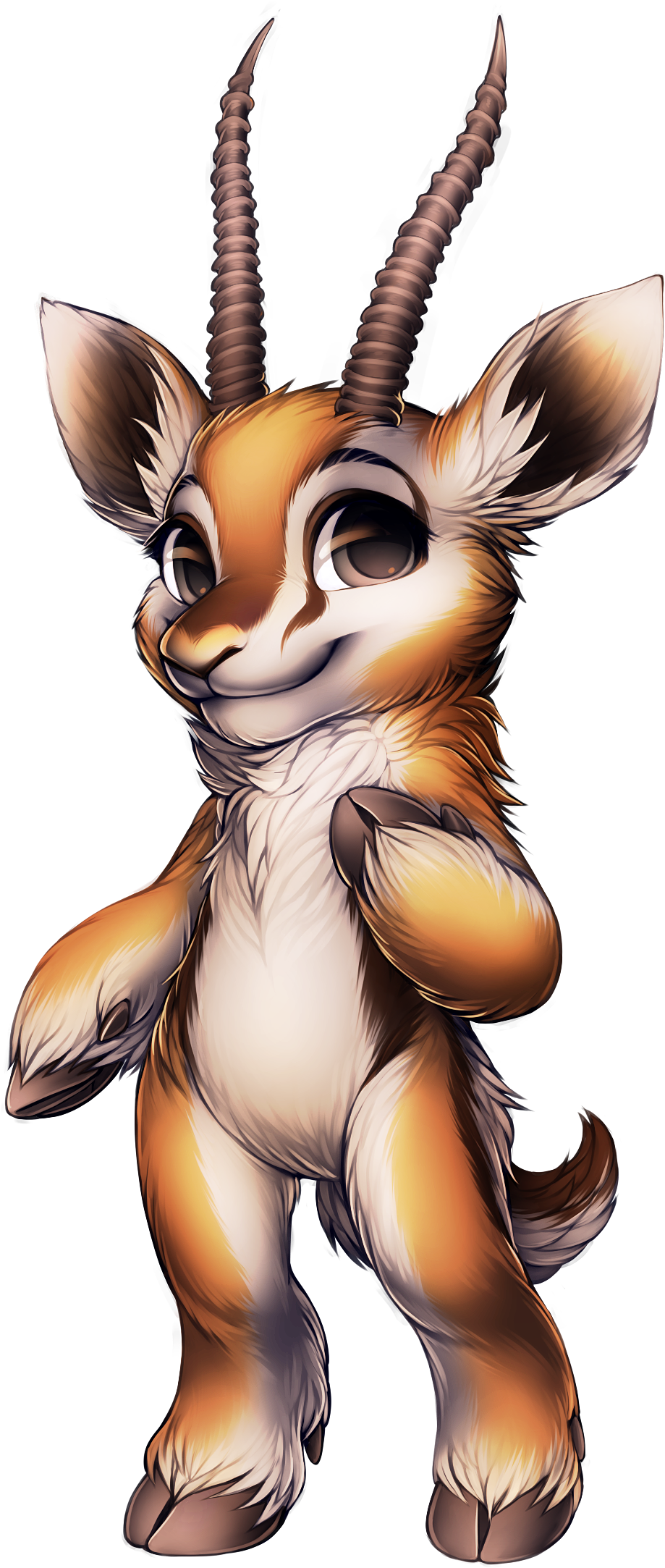 Deer Antelope - Antelope Furry (1200x2402), Png Download