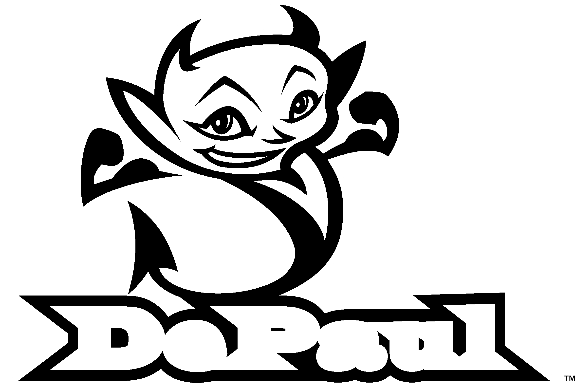 Depaul Blue Demons Logo Black And White - Depaul Blue Demons (2400x2400), Png Download