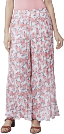 Womens Floral Print Palazzo Pants - Floral Print Palazzo (300x450), Png Download