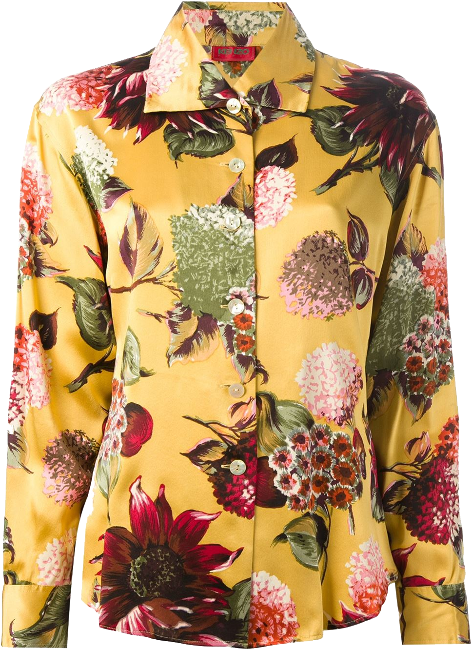 Multi Coloured Silk Floral Print Shirt From Kenzo Vintage (1000x1334), Png Download