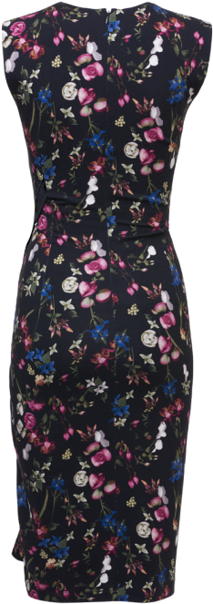 Floral Print Jersey Dress - Day Dress (509x677), Png Download
