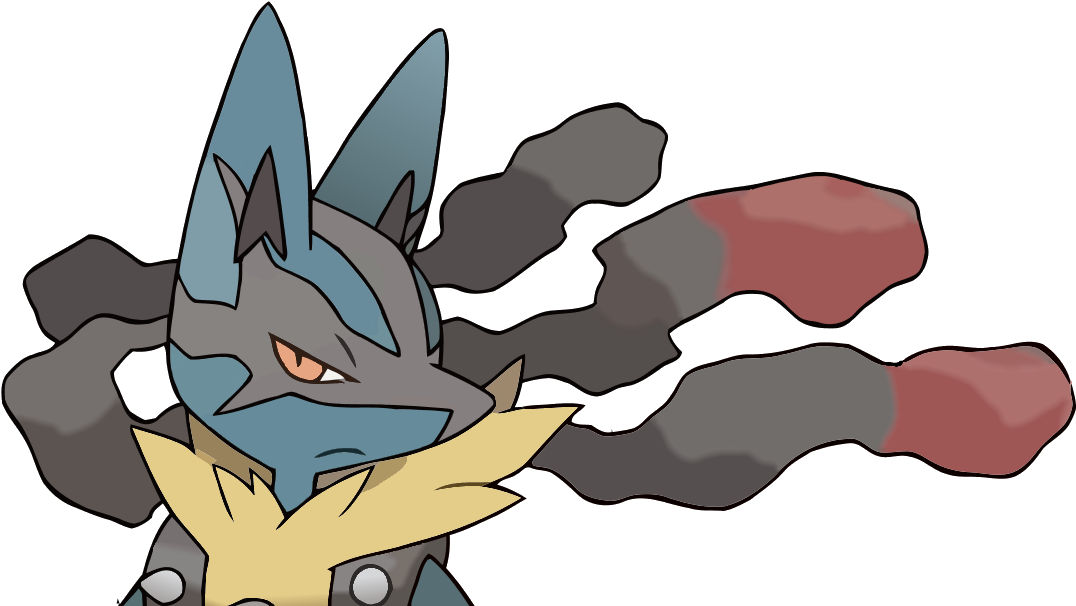 A Picture Of Mega-lucario - Pokemon Drawings Mega Lucario (1083x616), Png Download