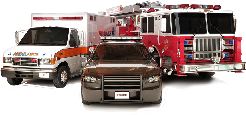 Police Ambulance Fire Truck (875x583), Png Download