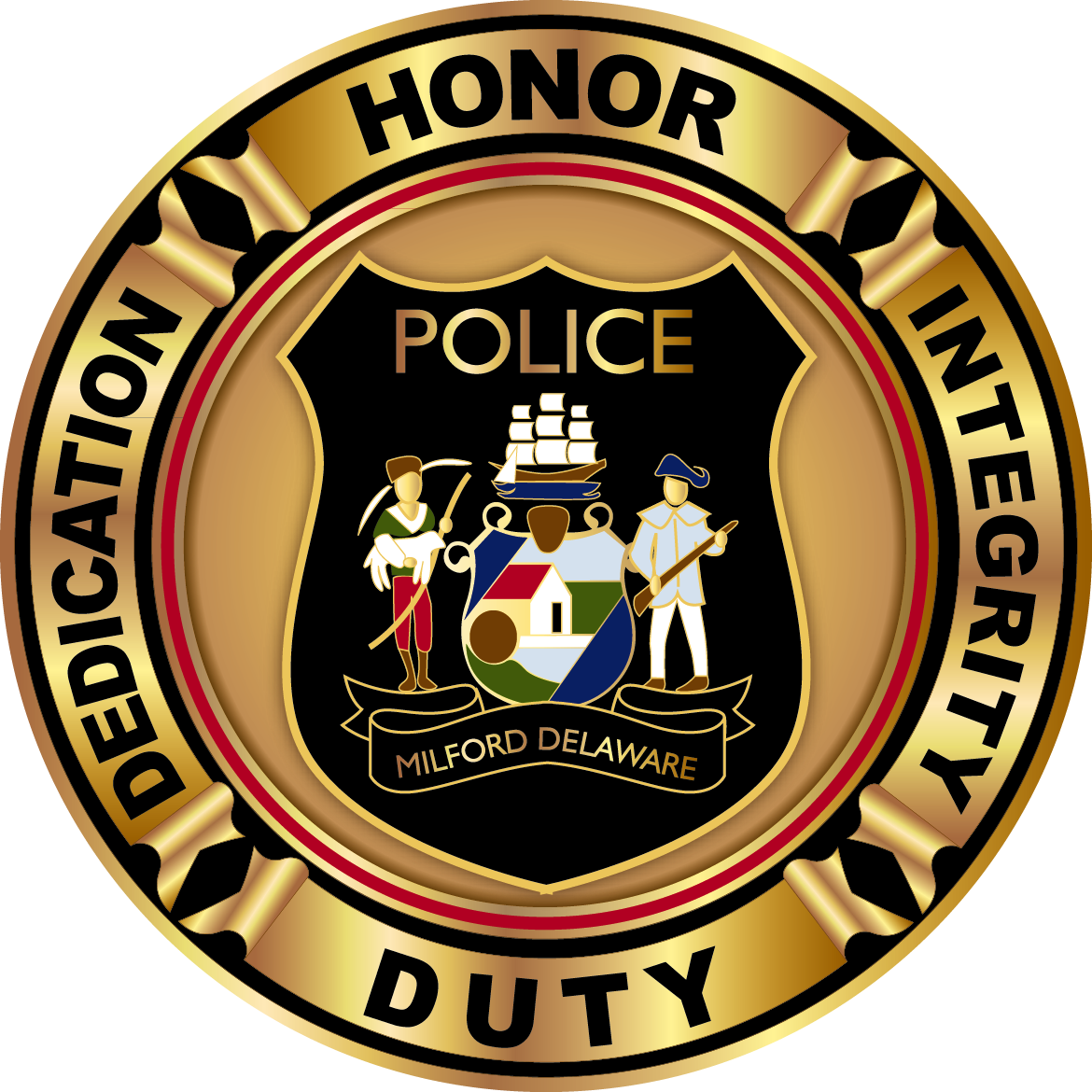 Police Department Badge - Milford Police Department (1170x1170), Png Download