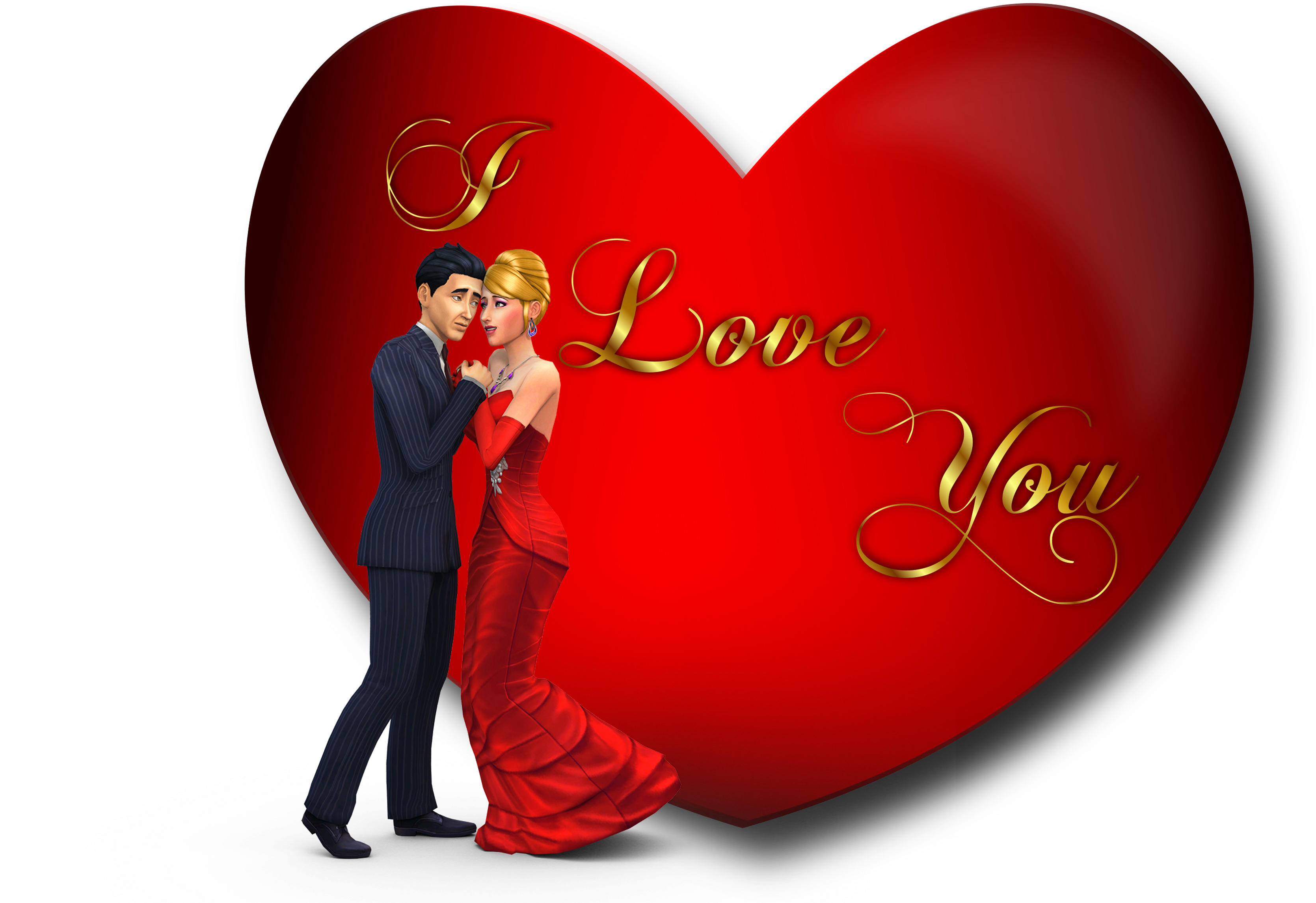 Download Original Resolution - Love You Heart (3840x2400), Png Download