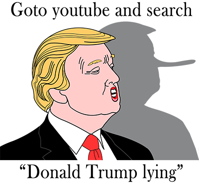 Donald Trump Lyingutube - Trump Trump Greeting Card (400x369), Png Download