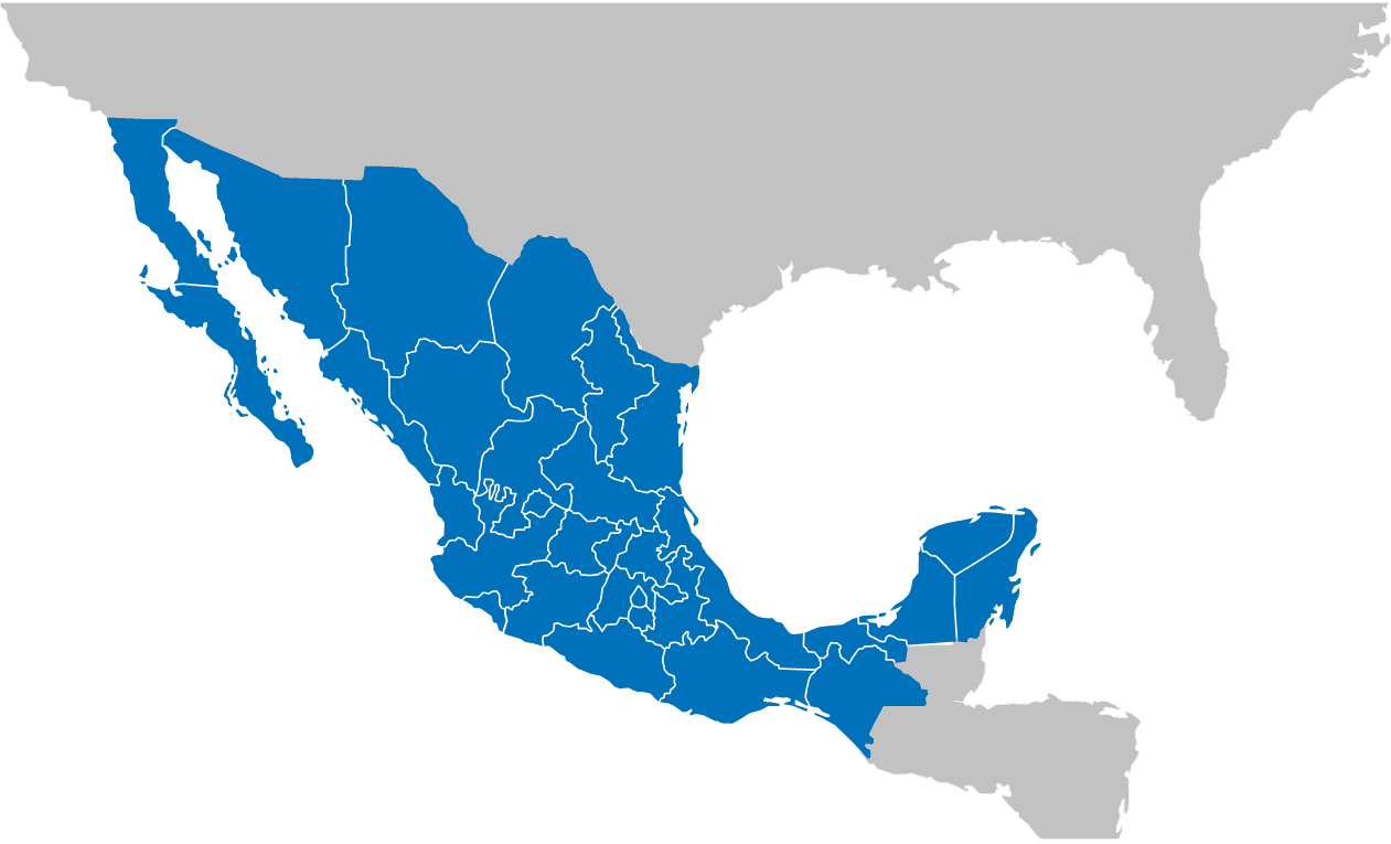 Mapa - Resultados Elecciones 2018 Mexico (1261x765), Png Download