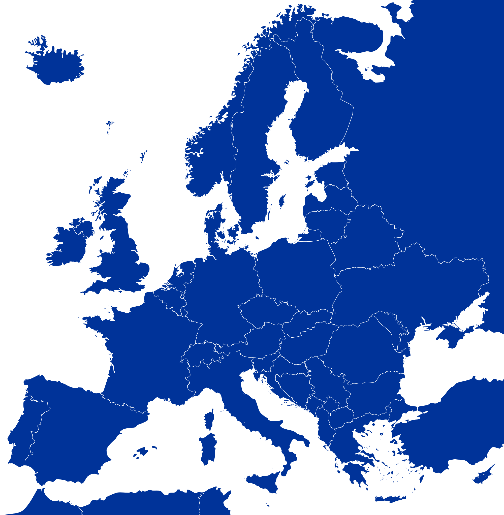 European Map - Bosnia And Herzegovina In Europe (2000x2044), Png Download