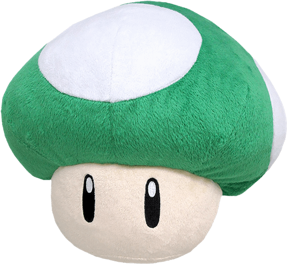 Super Mario Bros Plush 1up Mushroom Pillow (600x600), Png Download