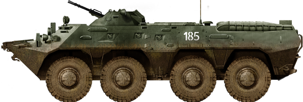 Last Soviet Evolution Of The Type, With Several Modifications - Tanks Encyclopedia Btr 80a (624x211), Png Download