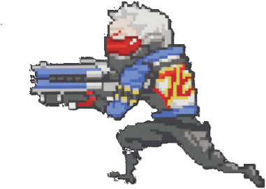 Soldier 76 Soldier 76 Spray - Soldier 76 Pixel Spray (415x369), Png Download