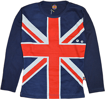 Ladies Union Jack 3/4 Navy Sleeve T Shirt Allove Print - Union Jack T Shirt (397x397), Png Download