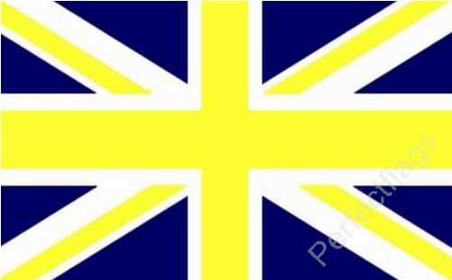 Union Jack Yellow Blue Flag - Yellow And Blue Union Jack (500x500), Png Download