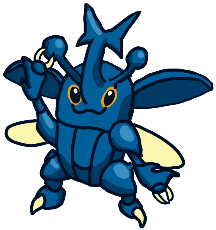 Heracross - Cartoon (724x768), Png Download