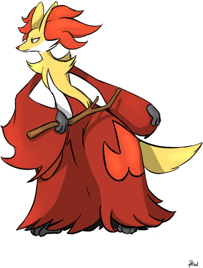 Delphox By Delecion - Cartoon (788x1013), Png Download