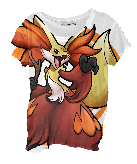 Delphox Drape $48 - Cartoon (559x682), Png Download