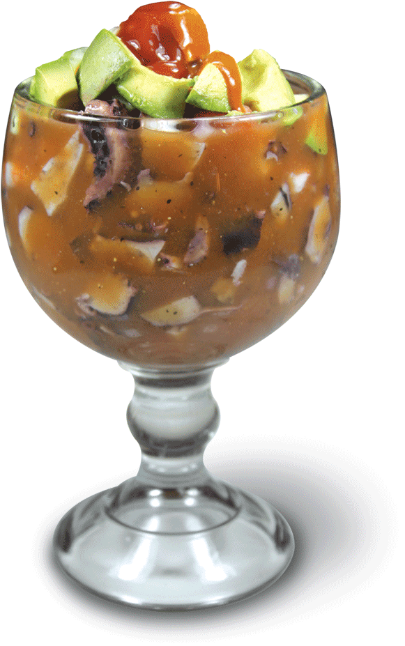 Coctel De Pulpo - Coctel De Camaron Y Pulpo Png (617x941), Png Download