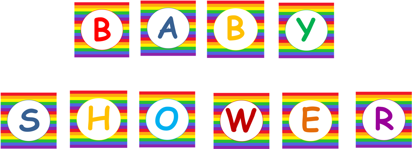 Free Printable Noah's Ark Rainbow Baby Shower Banner - Rainbow Baby Shower Banner (1393x531), Png Download