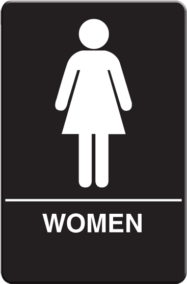 Black - Womens Restroom Sign (432x623), Png Download