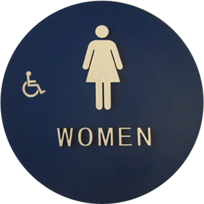 Royal Blue "ada" 12" Rd - Women Restroom Sign (800x800), Png Download
