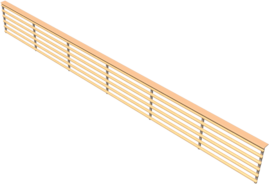 Baranda De 720mm Con 7 Postes Y 6 Listones Horizontales - Plywood (1000x945), Png Download