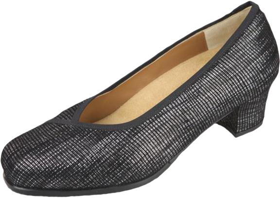 Womens Black Glitter Flats (640x443), Png Download