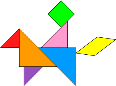 Bom Na Aula De Hoje Eu Aprendi A Fazer O Tangram, Também - Tangram Horse And Rider (420x420), Png Download