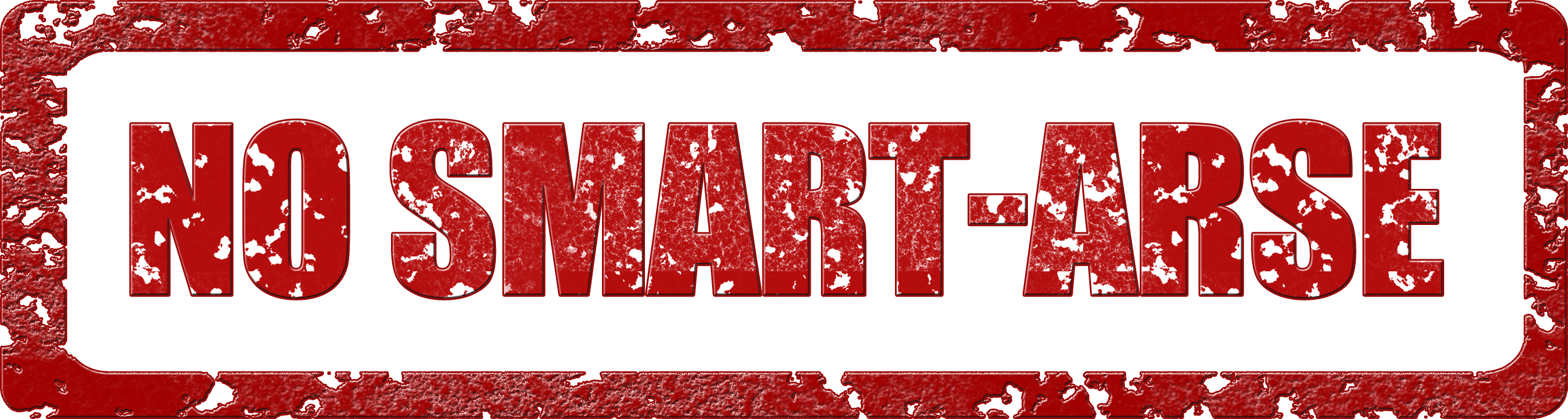 Red Stamp With Text No Smart-arse - Postage Stamp (2735x732), Png Download