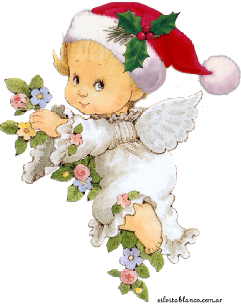 2014 Angelitos De Navidad Con Sombrero - Angel Png (492x622), Png Download