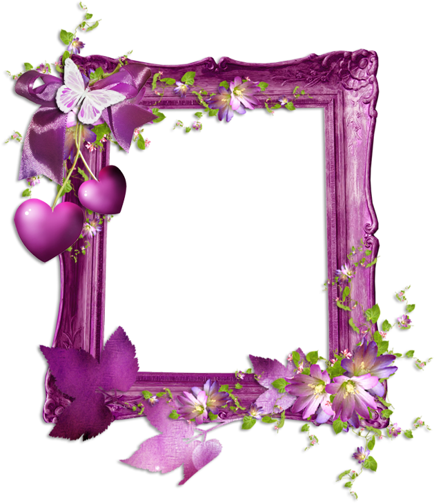 B *✿* Moldura Floral, Molduras, Desenhos, Quadros Gratuitos, - Marco Flores Y Mariposas Png (650x738), Png Download