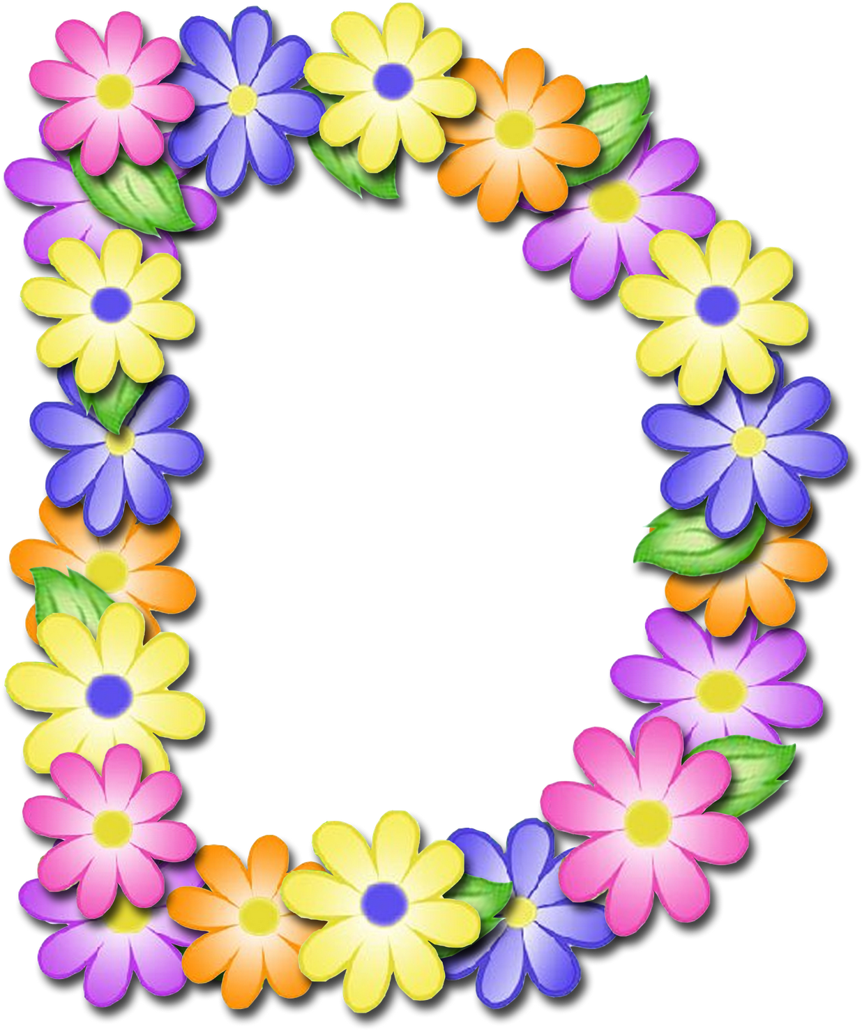 Alfabeto De Primavera Letras Em Png Muito Lindo Letras - D Flower Letter Png (1600x1542), Png Download