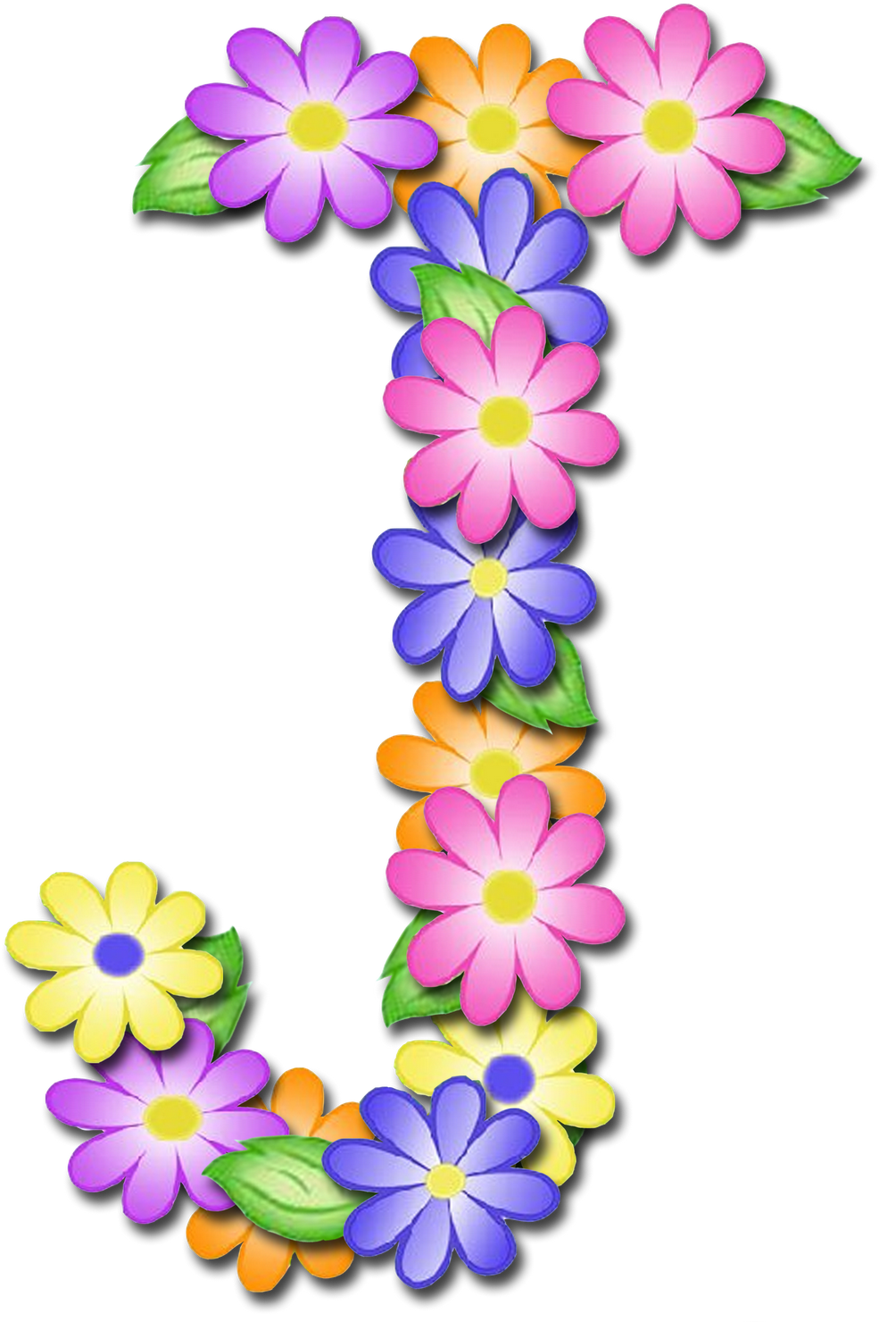 Alfabeto De Primavera Letras Em Png Muito Lindo Letras - Alfabeto De Primavera Letra T (1600x1554), Png Download