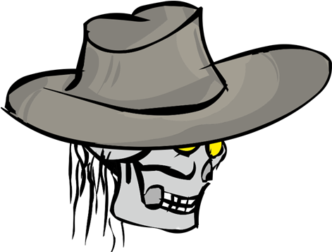 Vinilo Decorativo Calavera Con Sombrero Vaquero - Cowboy (470x470), Png Download