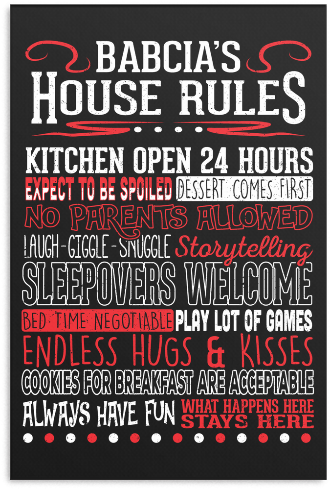 Babcia's House Rules Canvas - Nonna's House Rules Tote Bag (1024x1024), Png Download