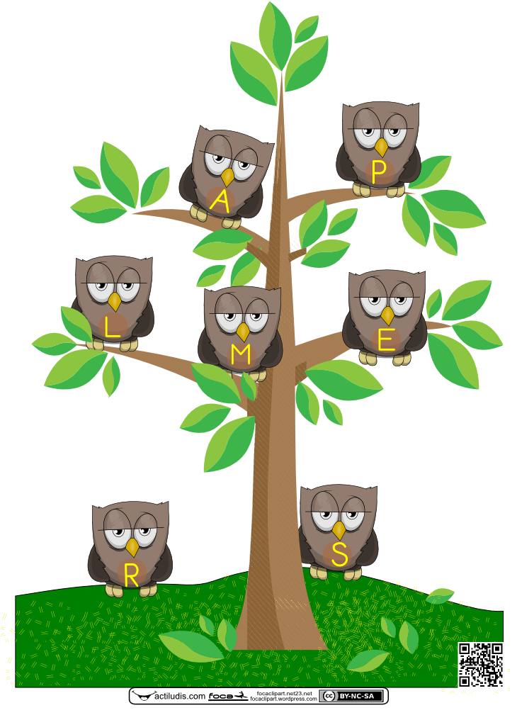 Reconocimiento De Letras Buho - Cartoon (744x1052), Png Download