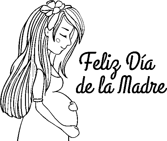 Dibujo De Mamá Embarazada En El Día De La Madre Para - Dibujos Para El Dia De La Madre (600x470), Png Download