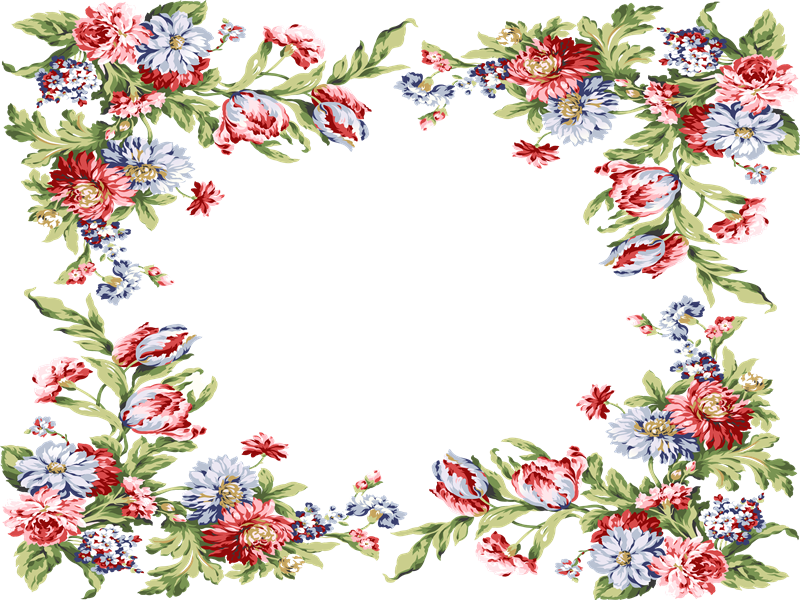 Marcos Para Fotos De Flores - Floral Border Design Png (800x600), Png Download
