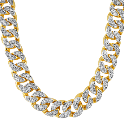 Thug Life Cadena De Oro Con Diamantes - Thick Gold Chains (400x400), Png Download