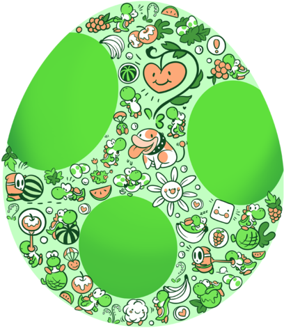 Yoshi Egg (571x495), Png Download