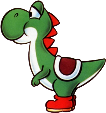 Yoshi Art From 1990 By Nintendo - Yoshi Mario (369x400), Png Download