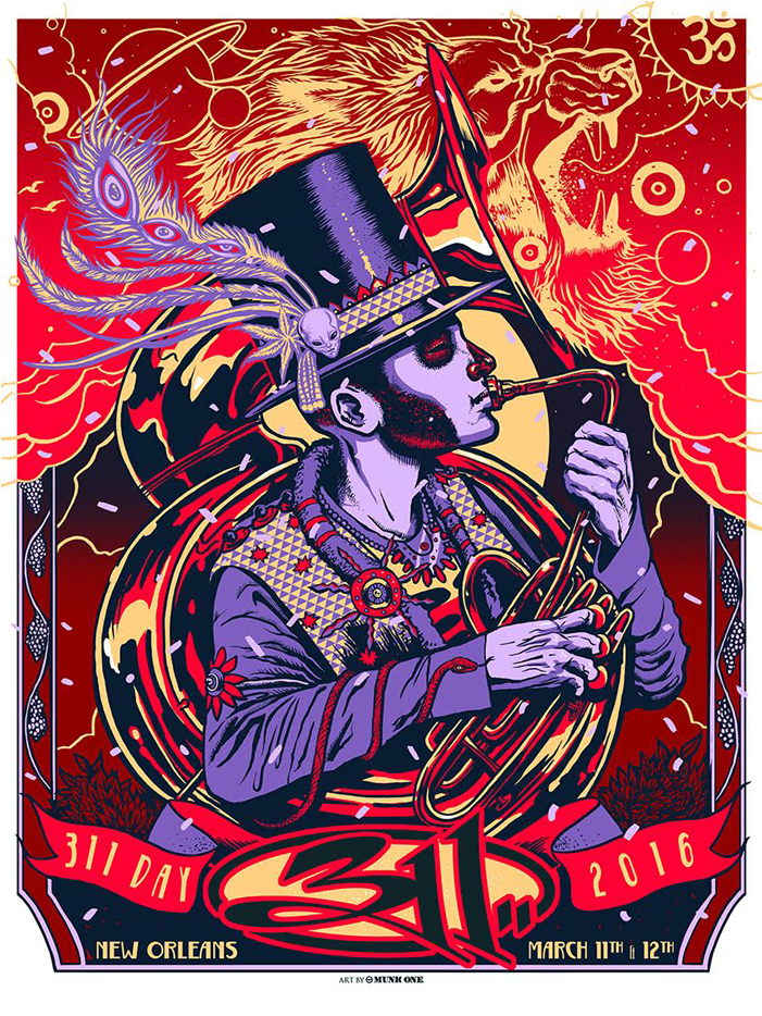 311 Day New Orleans Munk One Poster Artist Edition - 311 Day Munk One (768x1024), Png Download